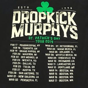 Dropkick Murphys 2019 St. Patrick’s Day Tour T-shirt Size Large